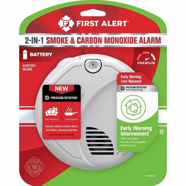 First Alert Wireless Interconnect Battery-Powered Photoelectric Smoke and Carbon Monoxide Detector 1048446